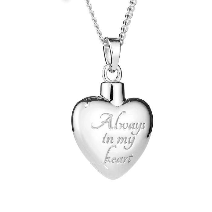 Always in My Heart Ashes Pendant (Sterling Silver) – Keepsake