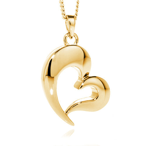 Hearts Together Pendant for Ashes 9ct Gold