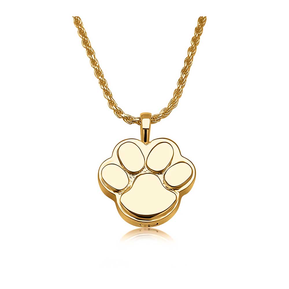 Paw Print Pet Ashes Pendant (Gold Vermeil) – Keepsake Jewellery