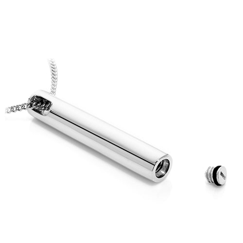 Slide Cylinder Cremation Jewellery 9ct White Gold open