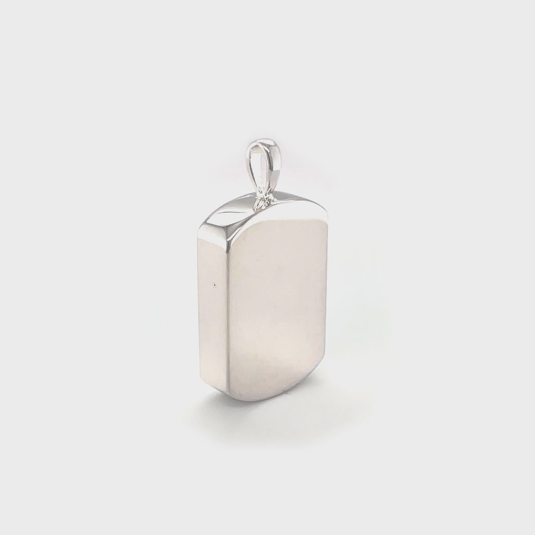 Dog Tag Memorial Pendant (Sterling Silver)