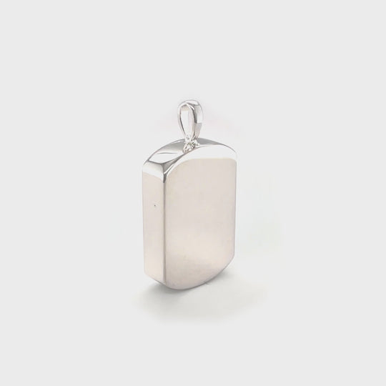 Dog Tag Memorial Pendant (Sterling Silver)