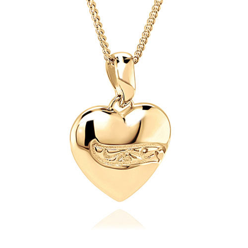 Ashlocks Elegant Heart Memorial Jewellery 9ct Gold