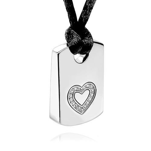 Ashlocks Heart Tag Ashes Necklace Silver