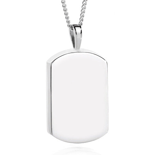 Dog Tag Memorial pendant Silver