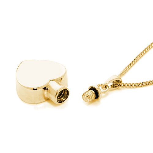 Petite Heart Ashes Pendant 9ct Gold open