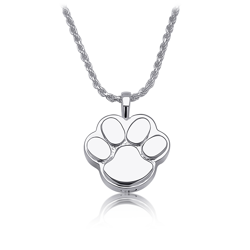 Paw Print Pet Ashes Pendant (Sterling Silver) – Keepsake Jewellery