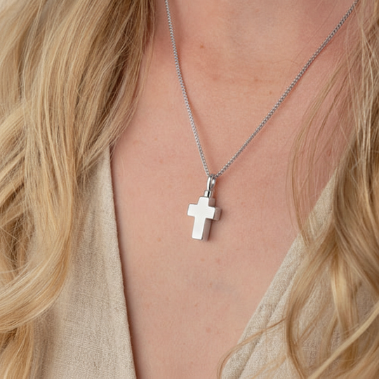 Cross Pendant for Ashes (Sterling Silver)
