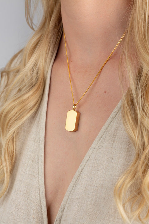 Dog Tag Memorial Pendant (Gold Vermeil) – Keepsake Jewellery Australia