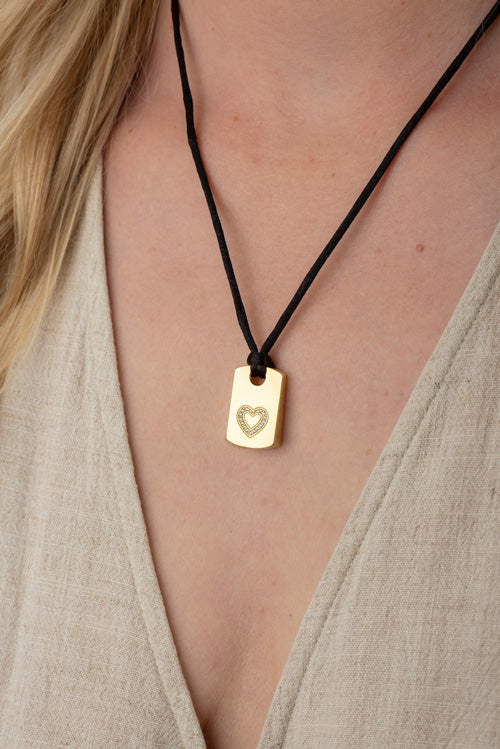 Heart Tag Ashes Necklace (Gold Vermeil)