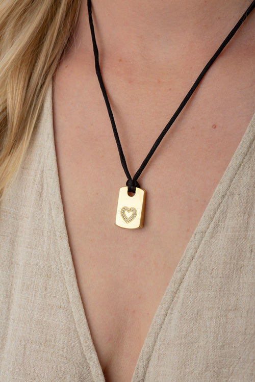 Heart Tag Ashes Necklace (Sterling Silver)