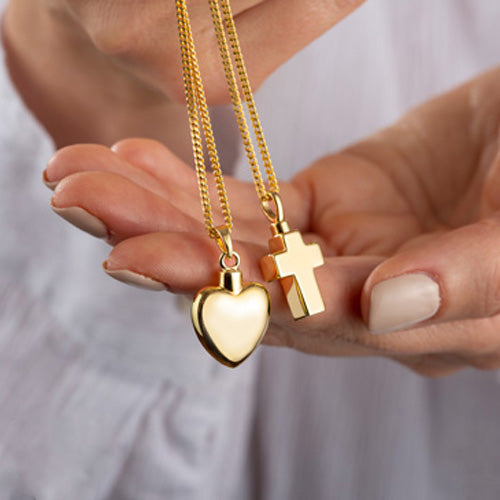 Cross Pendant For Ashes (Gold Vermeil)