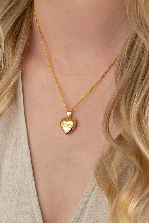 Elegant Heart Memorial Jewellery (Gold Vermeil)