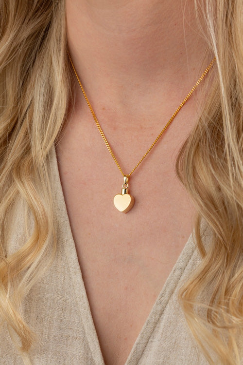 Petite Heart Ashes Pendant (Rose Gold Vermeil)