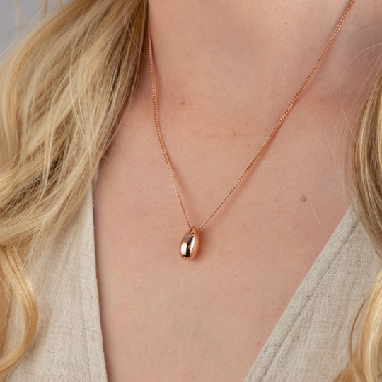 Petite Teardrop Memorial Pendant (Rose Gold Vermeil)