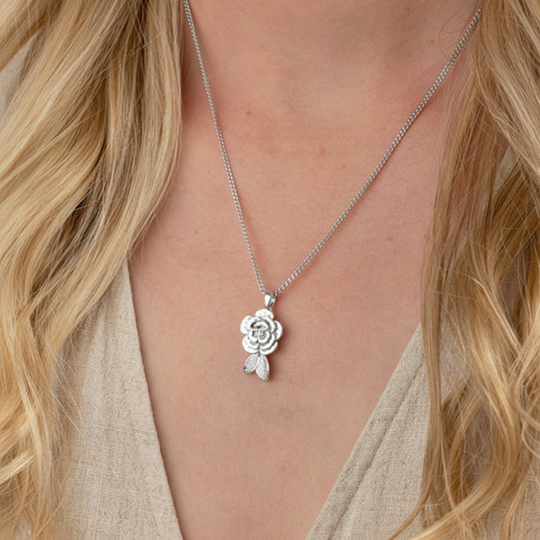 Rose Pendant For Ashes (Sterling Silver)