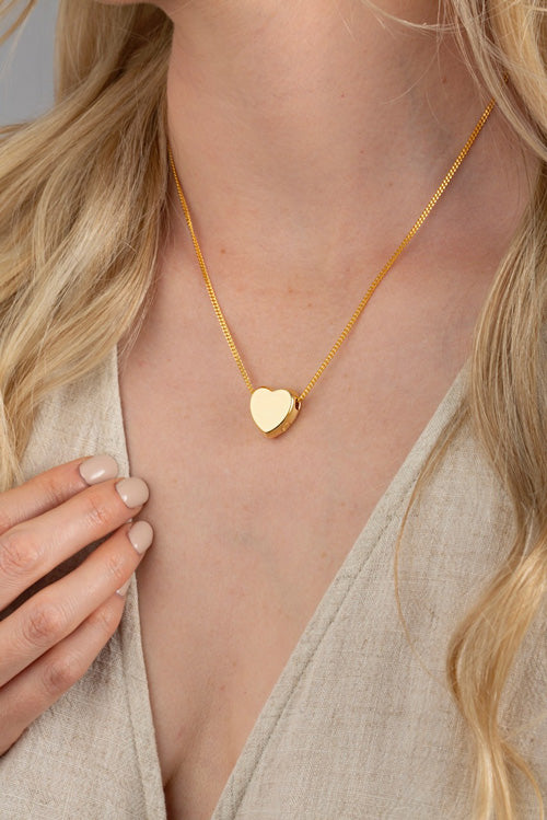 Slide Heart Ashes Pendant (Gold Vermeil)