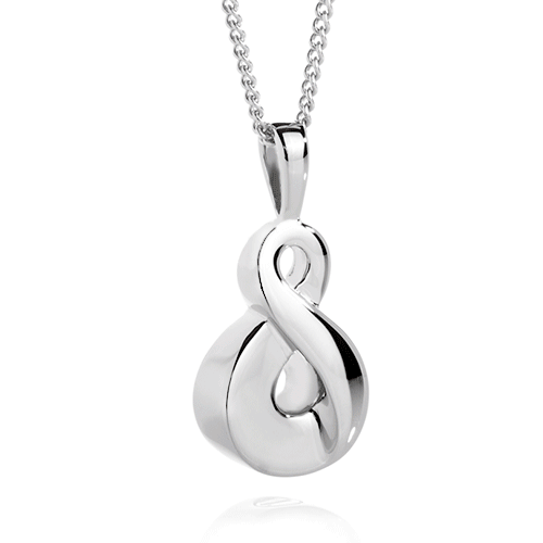 Infinity Pendant for Ashes 9ct White Gold