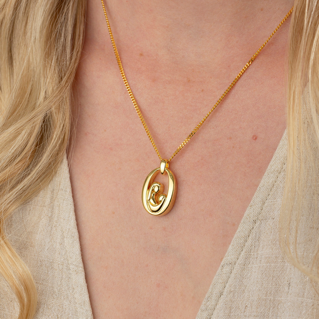 Mother & Child Ashes Pendant (Gold Vermeil)