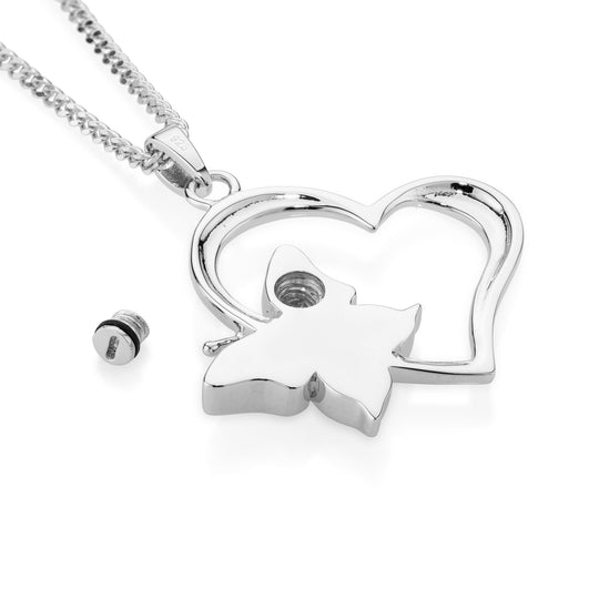Butterfly Heart Keepsake Pendant (Sterling Silver)