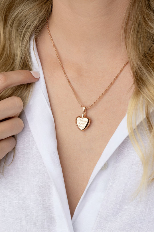 Always in My Heart Ashes Pendant (Rose Gold Vermeil)