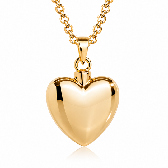 Love Heart Necklace Pendant for Ashes (9ct Gold)