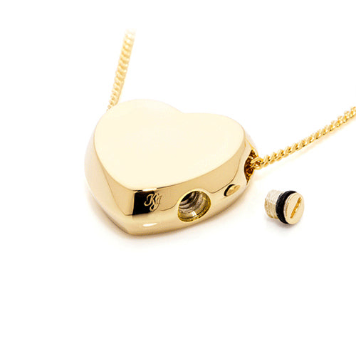 Slide Heart Ashes Pendant 9ct Gold open