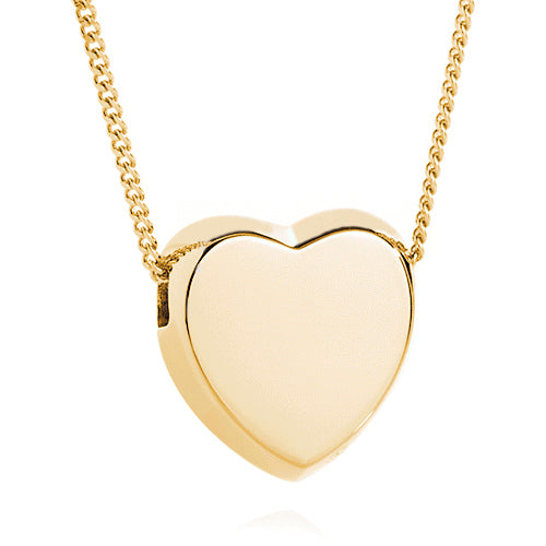 Slide Heart Ashes Pendant 9ct Gold