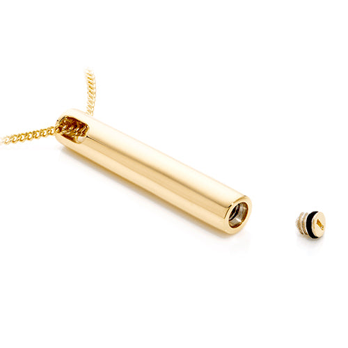 Slide Cylinder Cremation Jewellery 9ct Gold open
