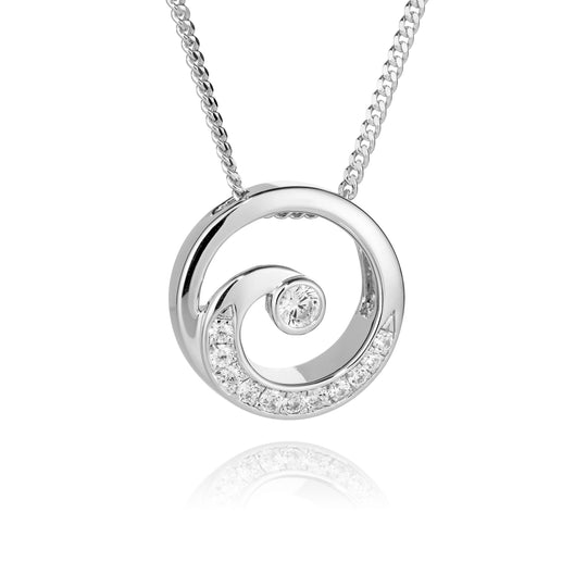 Solitaire CZ Circle Memorial Pendant (Sterling Silver)