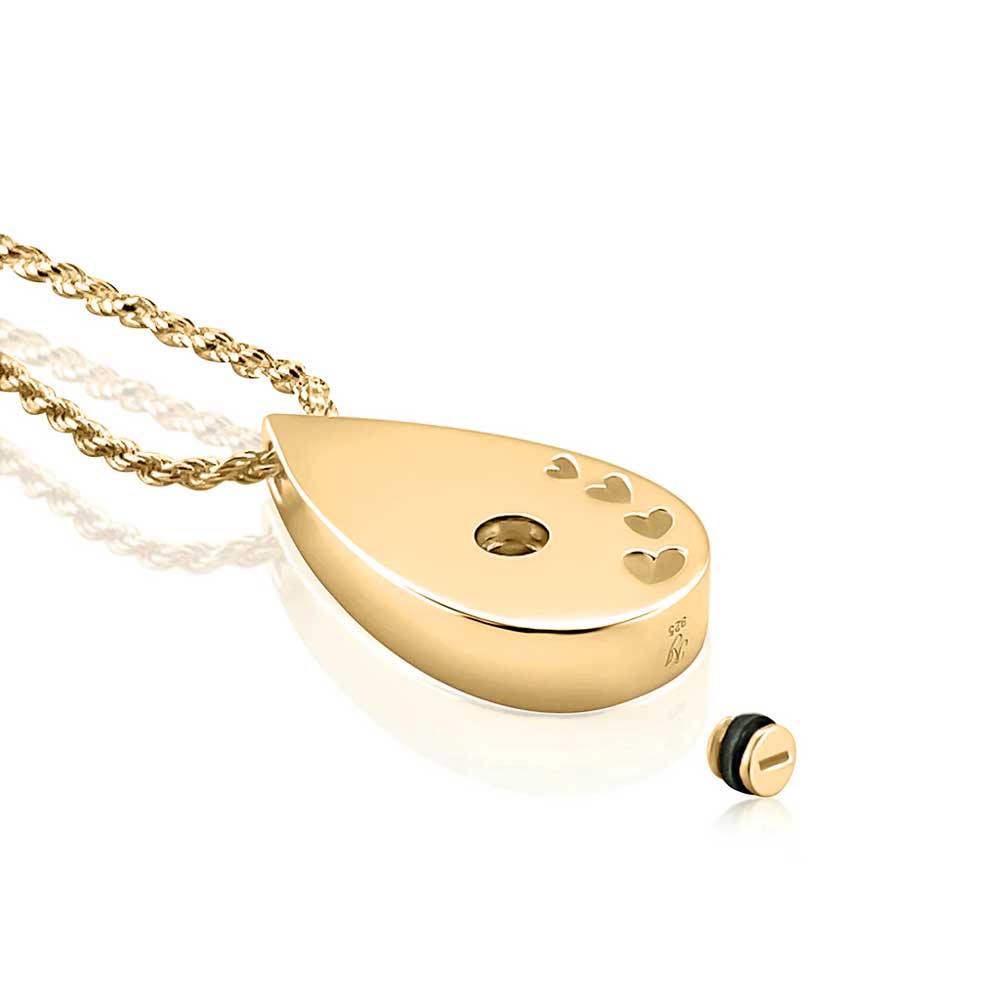 Tears of Love Cremation Jewellery Gold Vermeil open