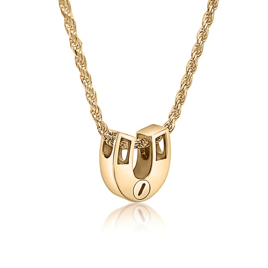 Horseshoe Cremation Pendant (Gold Vermeil)