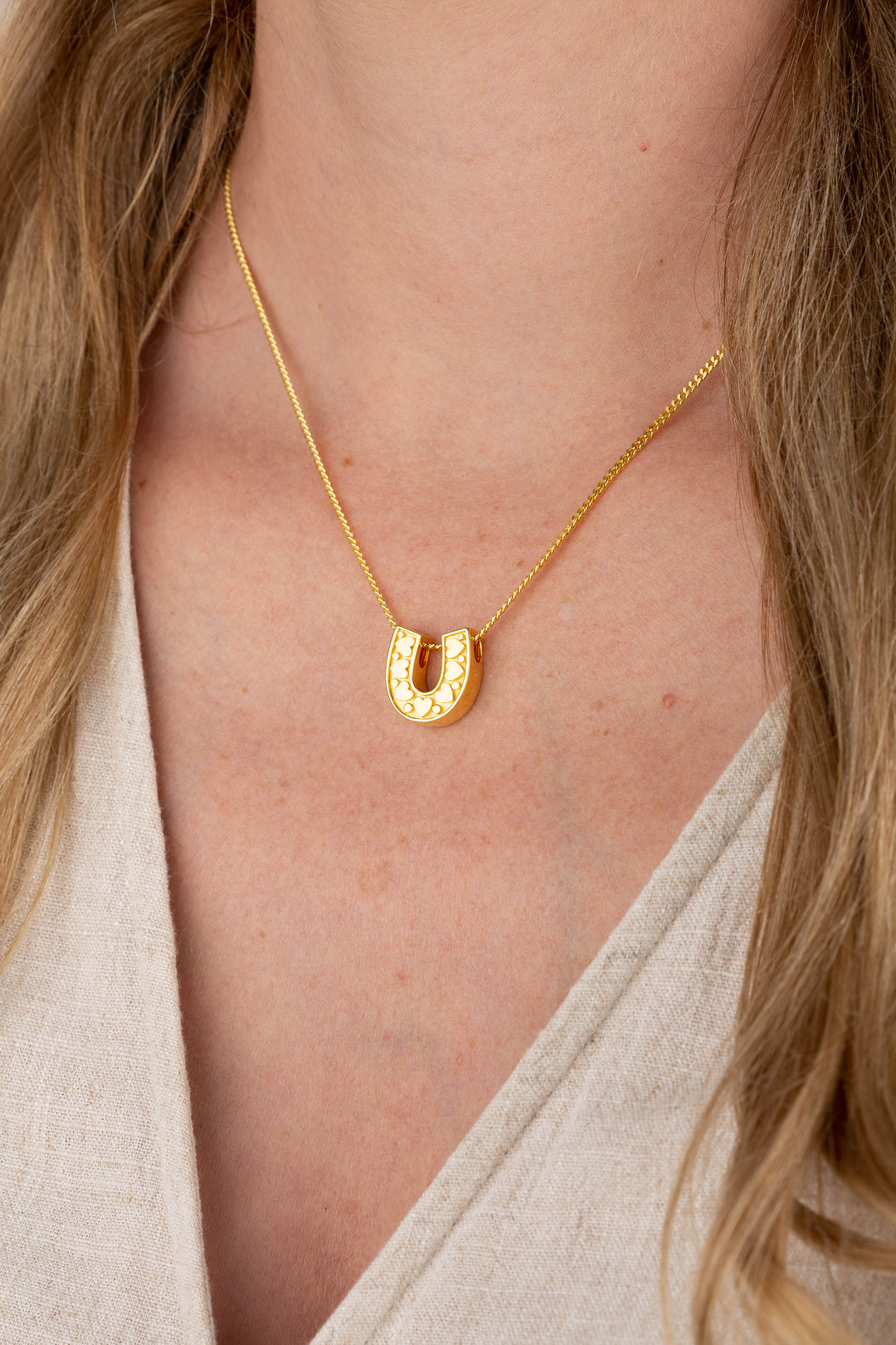 Horseshoe Cremation Pendant (Gold Vermeil)