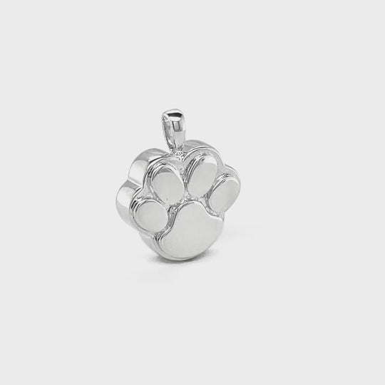 Paw Print Pet Ashes Pendant (Sterling Silver)