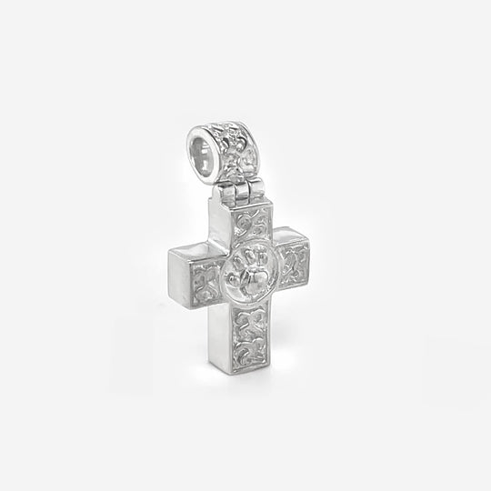 Paw Cross Cremation Pendant (Sterling Silver)