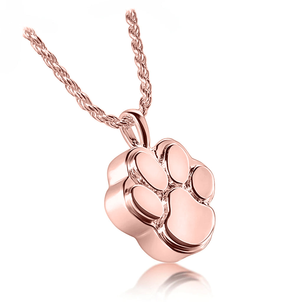 Paw Print Pet Ashes Pendant (Rose Gold Vermeil)