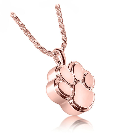 Paw Print Pet Ashes Pendant (Rose Gold Vermeil)