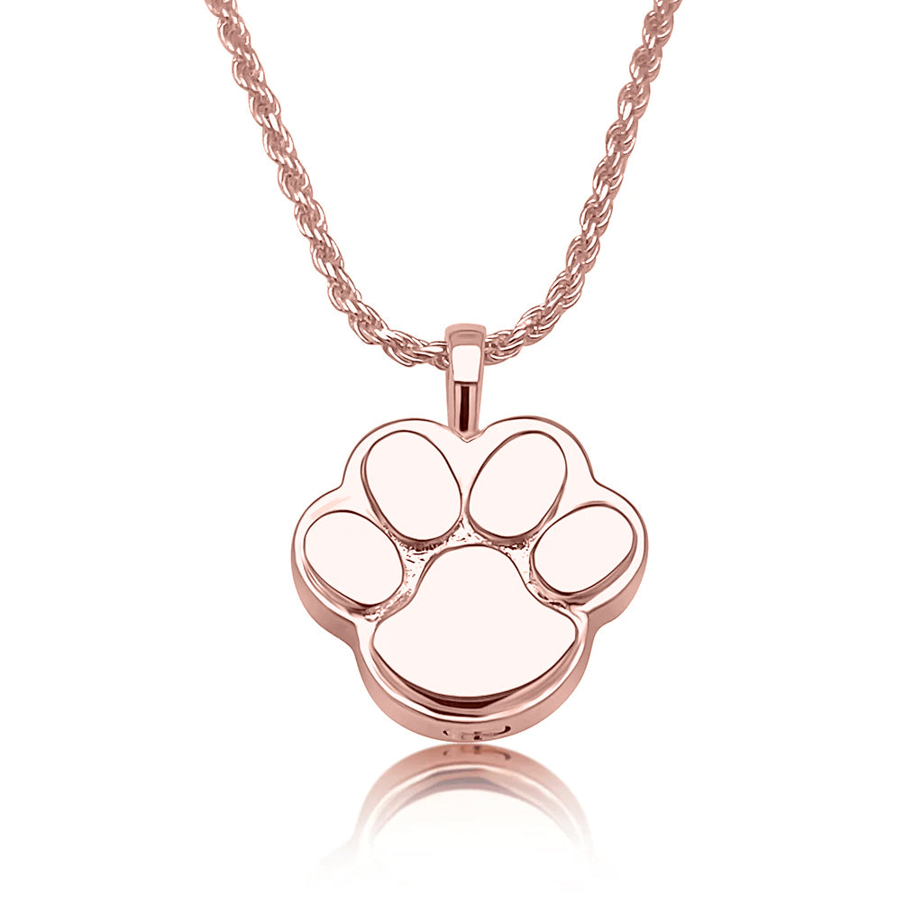 Paw Print Pet Ashes Pendant (Rose Gold Vermeil)