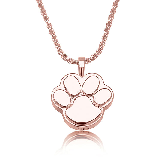 Paw Print Pet Ashes Pendant (Rose Gold Vermeil)