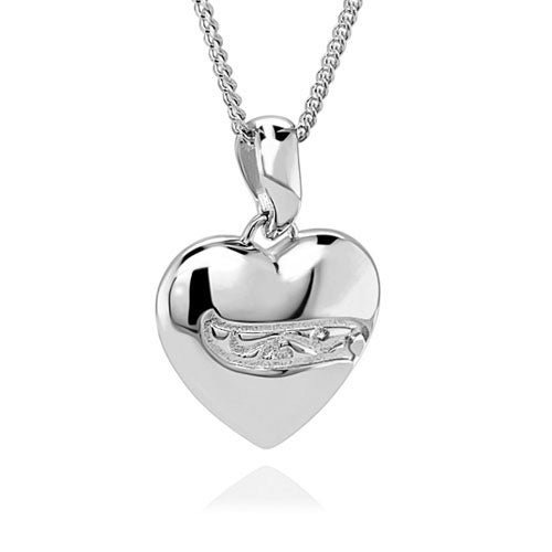 Ashlocks Elegant Heart Memorial Jewellery Silver