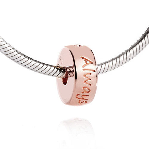 Ashlocks Memorial Jewellery "Always In My Heart" Ashes Charm Rose Gold Vermeil