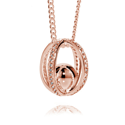 Ashlocks Circles of Love Memorial Pendant in Rose Gold