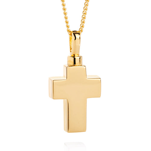 Cross Pendant For Ashes (Gold Vermeil)