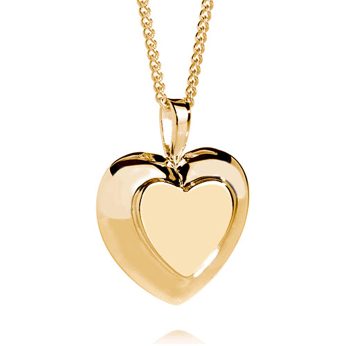 Double Heart Cremation Pendant Gold