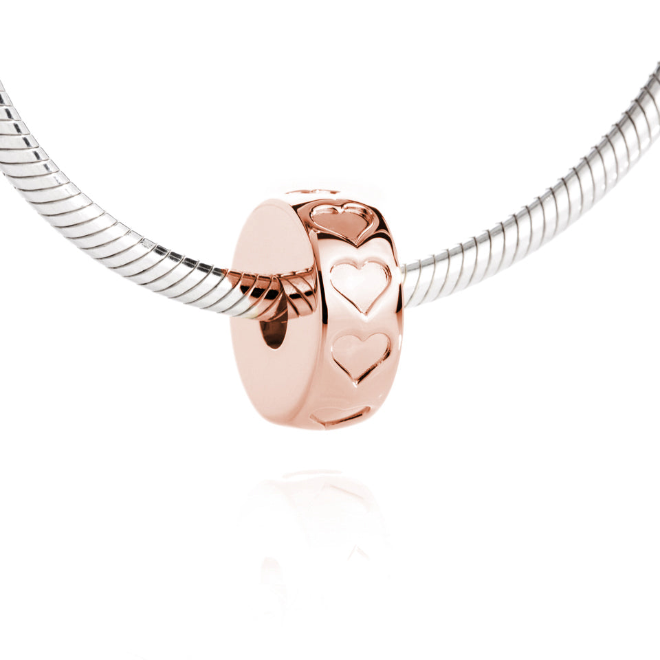 Love Hearts Pandora Style Charm for Ashes Rose Gold 2