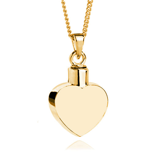 Ashlocks Petite Heart Ashes Pendant Gold Vermeil