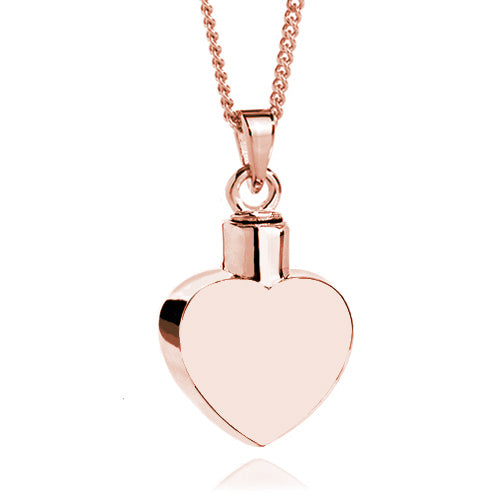 Ashlocks Petite Heart Ashes Pendant Rose Gold Vermeil