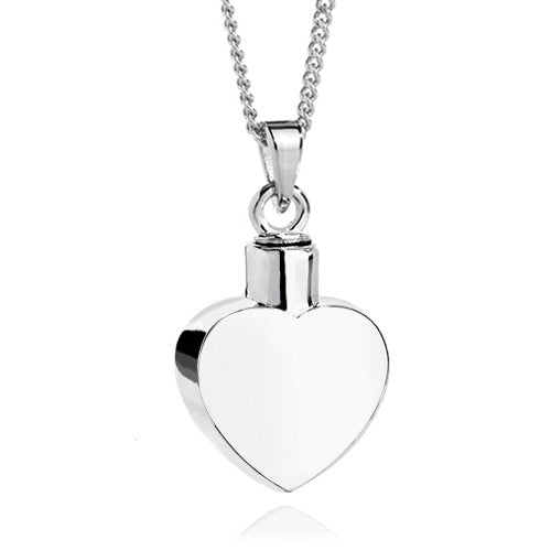 Petite Heart Ashes Pendant (9ct White Gold)