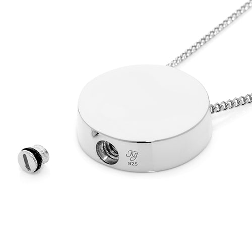 Round Memorial Jewellery Silver open