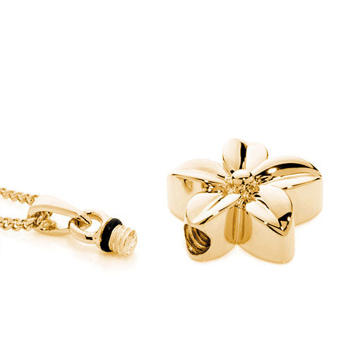 Gold Forget Me Not Cremation Jewellery open